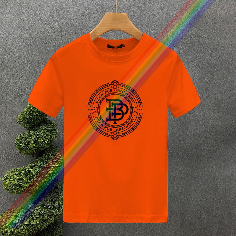 2025 New Men's 100% Pure Cotton Summer Loose Fitting Oversized Paris Print Casual Slim Fit Round Neck Short Sleeved T-shirt Top