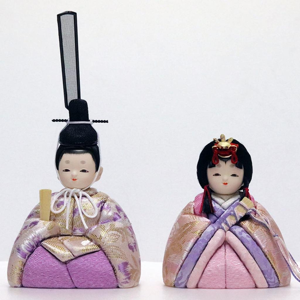 Hina Wooden Doll Single Doll with Round Doll, "Kotohoki" Mikoto, Tray, Natural, KTH-3203E2
