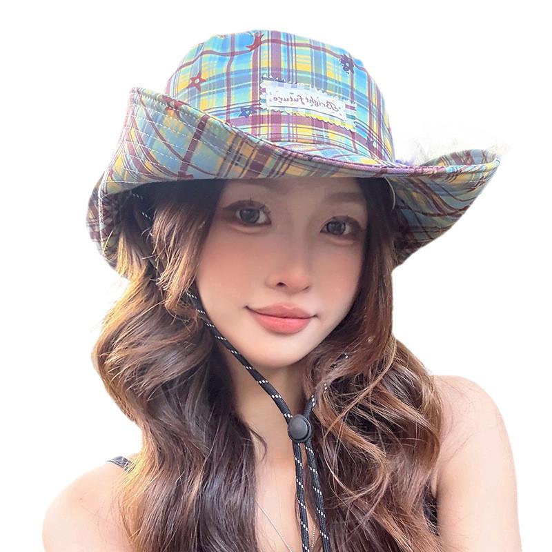 Starry Embroidered Fisherman Cap With Large Brim For Casual Sun Shield