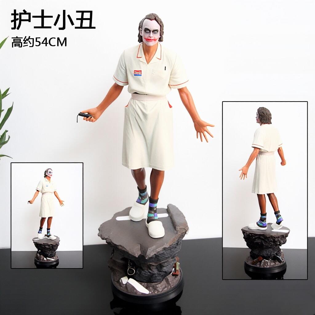 54cm Heath Ledger Joker Nurse Uniform Statue The Dark Knight Collectible Figure Can move PVC Action Figure Desktop Decor Gift
