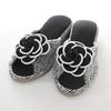 Tweed heeled grey slippers, (size M)