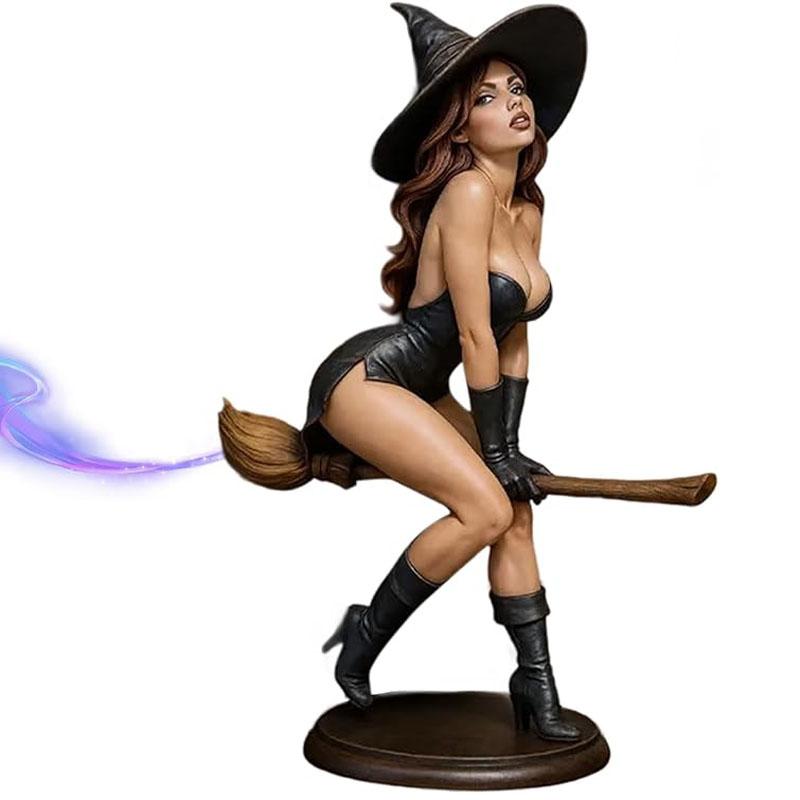 Spellbound Beauty Sexy Witch Bookshelf Figurine Witch Statue Gothic Home Decor