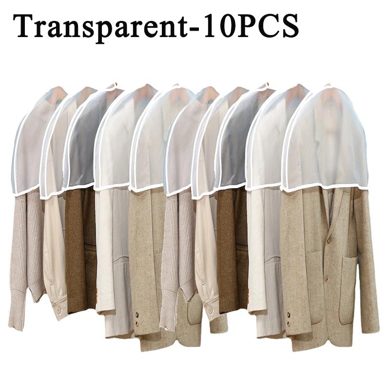 1-40PCSEVA Waterproof Transparent Suit Jacket Storage Bag Semi Packaged Clothing Dust Cover Short Wardrobe Hanging Clothes Cover