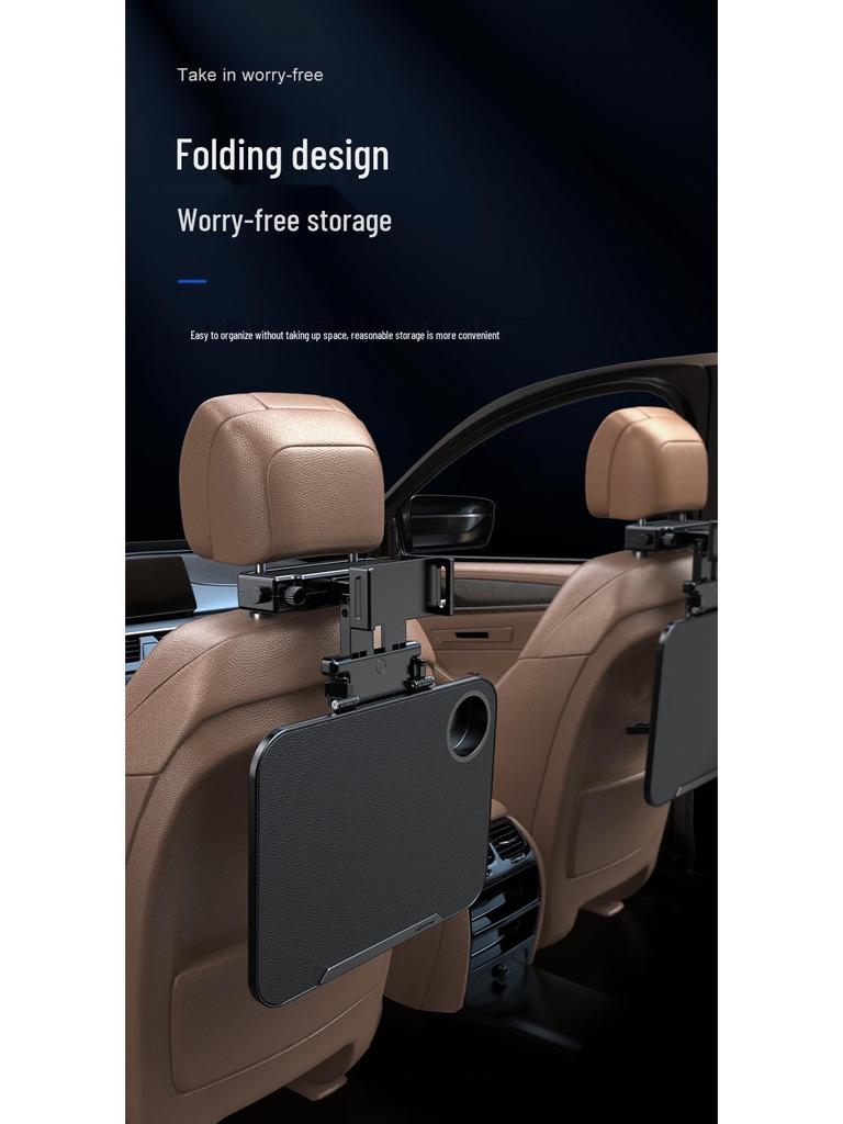 Folding Rear Seat Table for Car - Compact Office, Dining, and Storage Solution