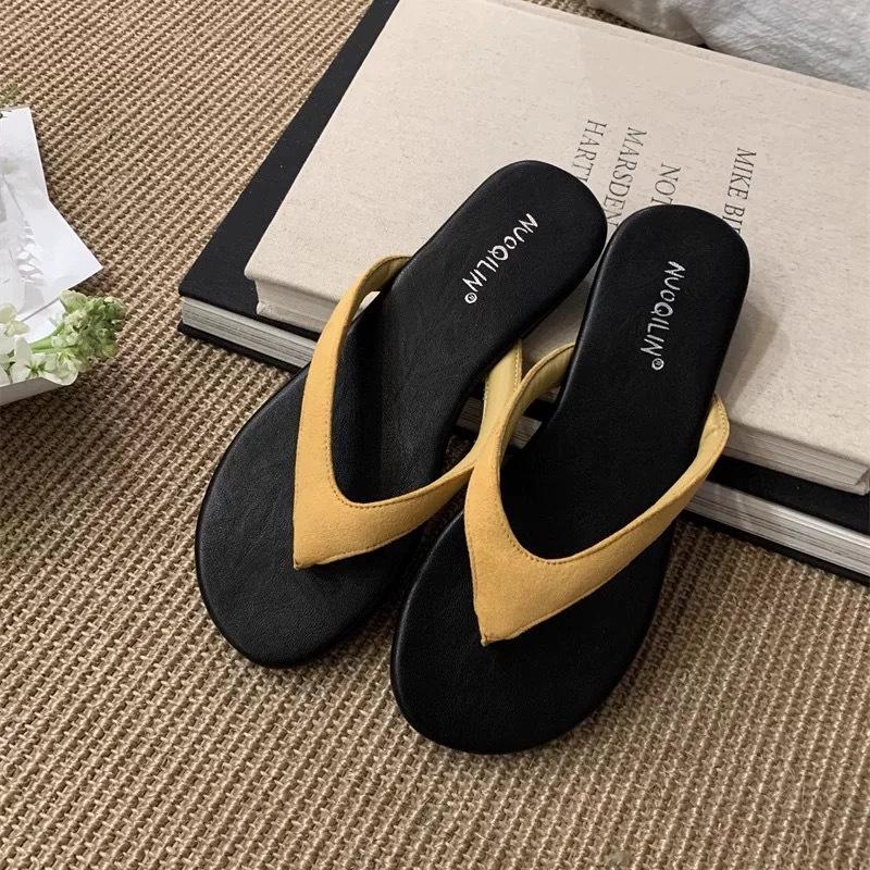 Flat-Bottomed Flip-Flop Shoes Women'S Shoes Summer Wear Beach French Small Sandals Sandals