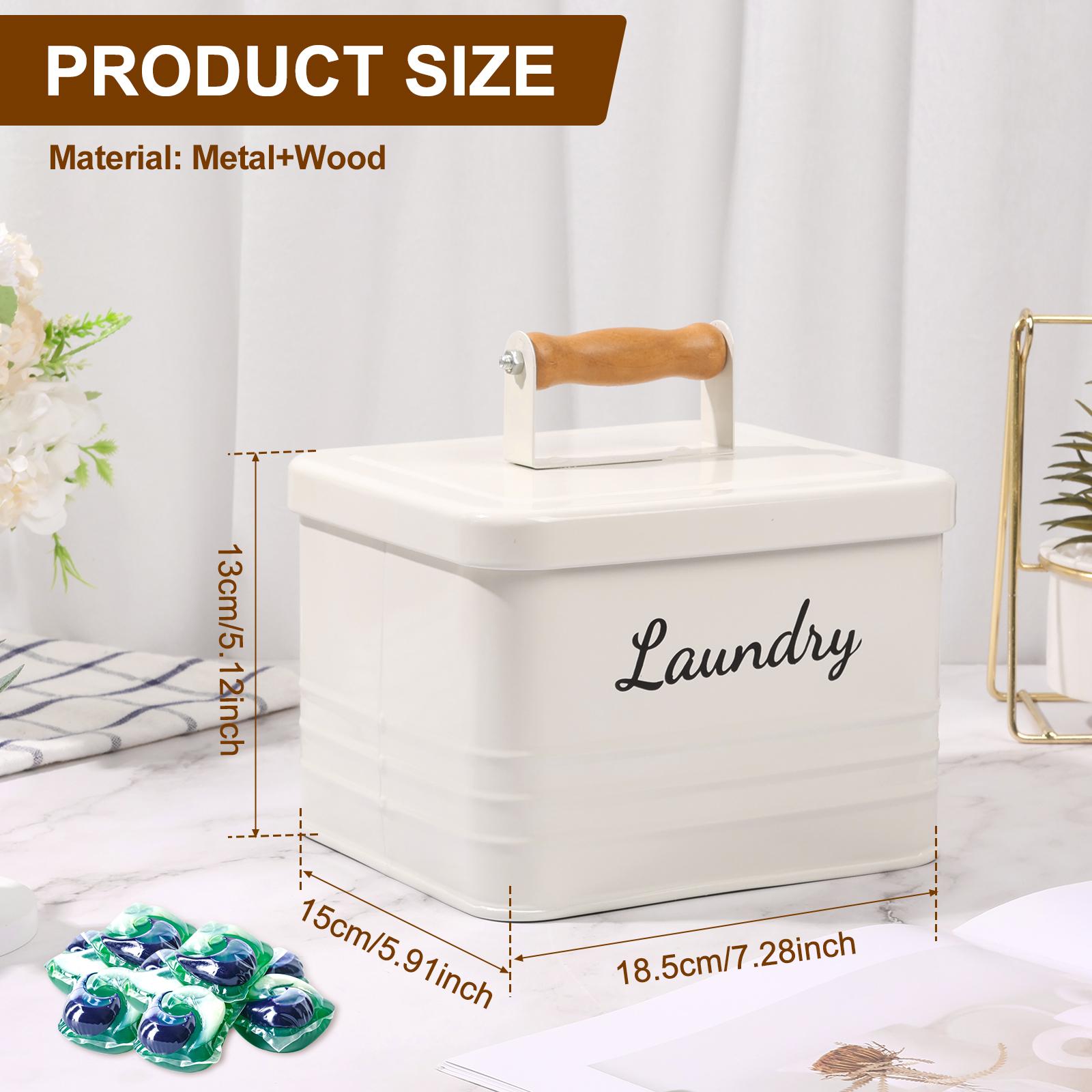 

Magnetic Dryer Lint Ball Bin Detergent Laundry Pods Washing powder Storage Container with Lid Brush for Laundry Room Accessaries