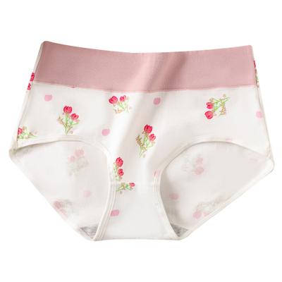 High Waisted Printed Underwear Japanese Cotton Women's Tight Triangle Pants No Marks Cute Underwear