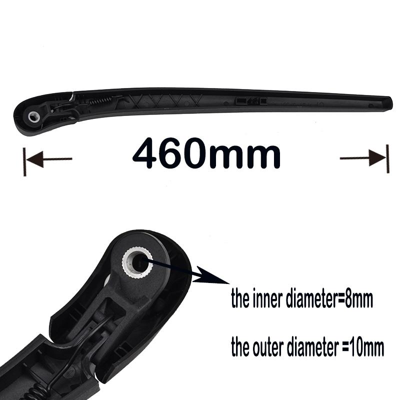Erick's Wiper 14" Rear Wiper Blade & Arm Set Kit For Seat Ibiza 6L 6J 2002 - 2012 Windshield Windscreen Tailgate Window Brush
