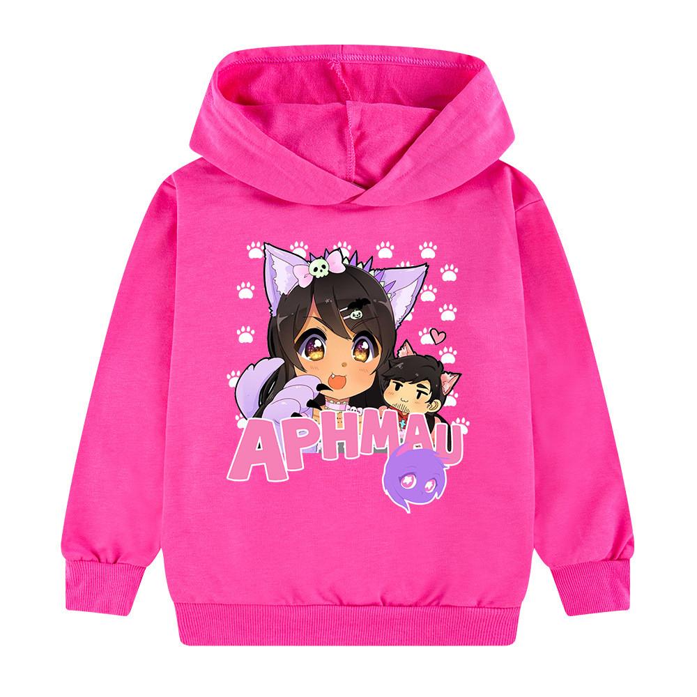 B938 Multi-color Kids Girls APHMAU Print Casual Long Sleeves Hoodie Top