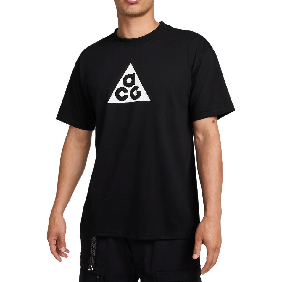 Nike ACG T Shirts Men's Black Crew Neck Moderate Straight Fit FQ3741-010