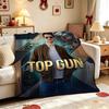 Top Gun Style Fighter Jet Pilot Poster Pattern Theme Flannel Blanket Skinfriendly Warm Throw Blanket For Living Room Office Nap Home Party Decor