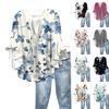 Summer Tops For Women Cute V Neck 3/4 Sleeve Blouses Floral Print Top Casual Shirts