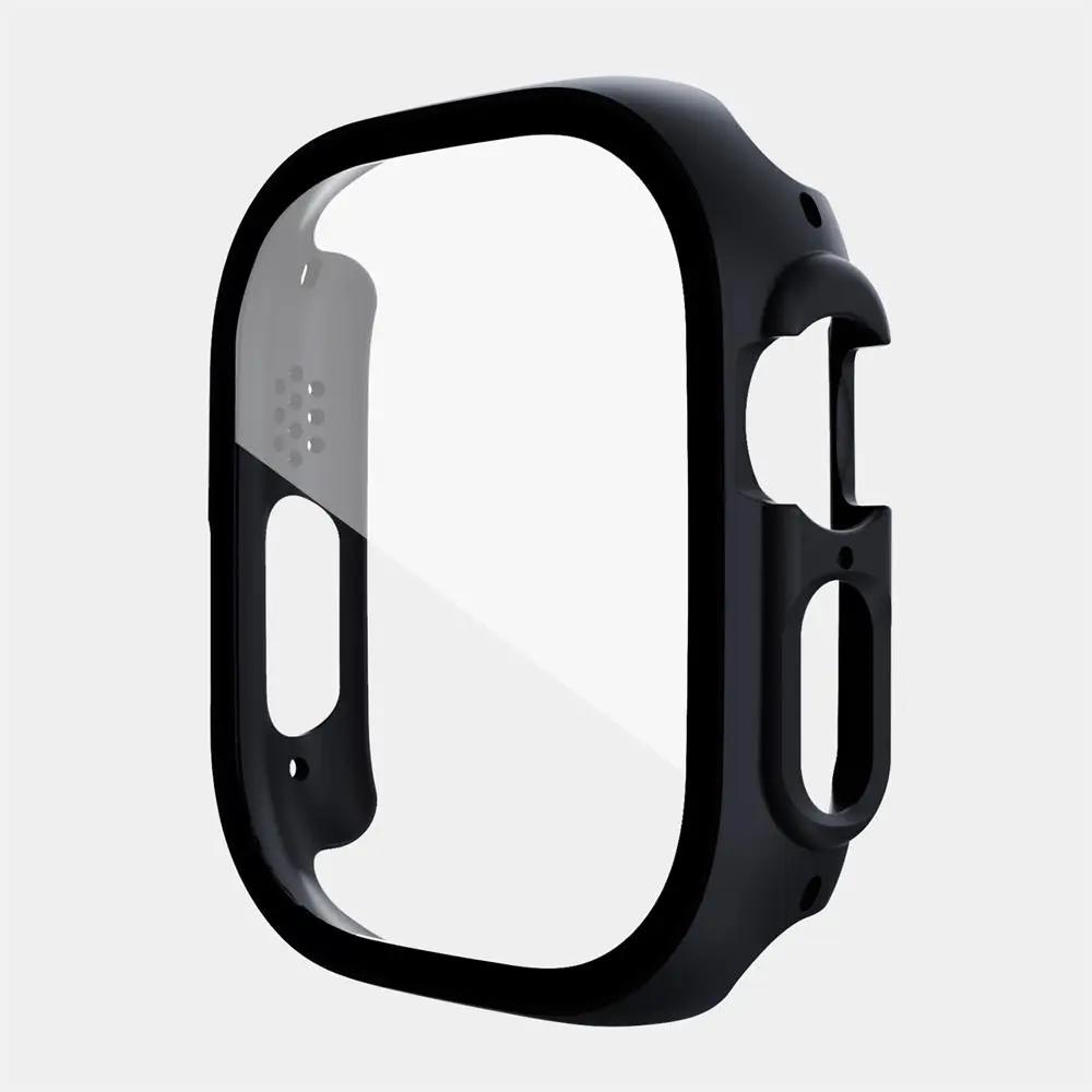 2PCS Case+glass For Apple Watch Ultra 49mm 45mm 42mm 41mm 44mm 40mm Film Screen Protector Bumper IWatch Serie 5 8 7 SE 6 Cover