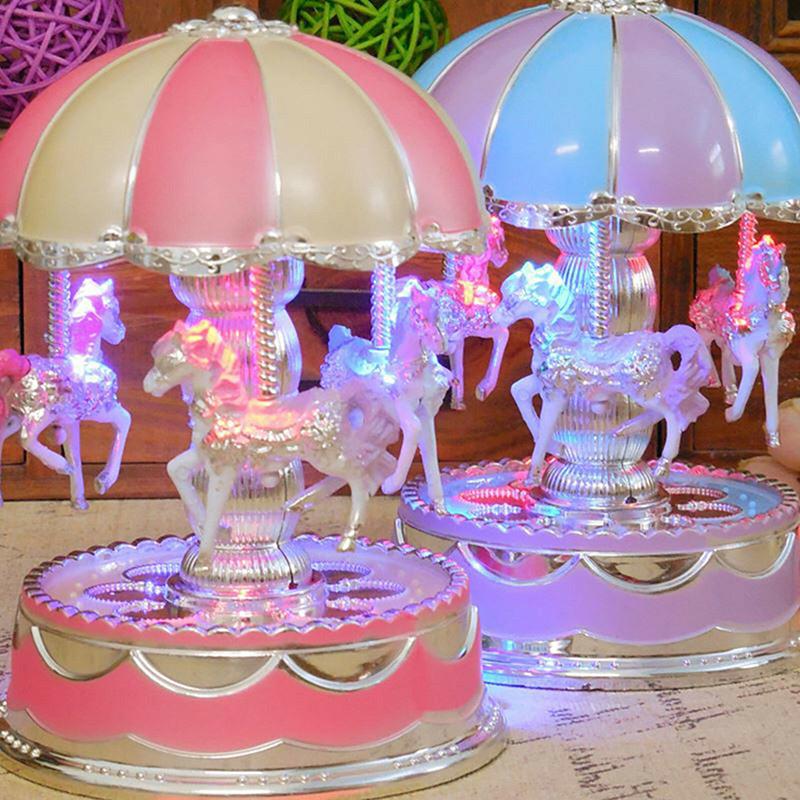 Mesmerizing Vintage Horse Carousel Music Box With Unique Light Show For Kids