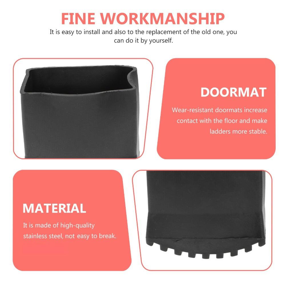 4pcs Rubber Feet For Aluminium Ladders Wooden Ladders Replacement Feet Protective Floor Cap Easy Installation