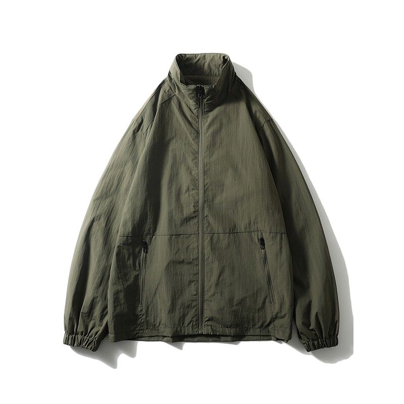 Outdoor Sports Leisure Stand Collar Windproof Cardigan Outerwear Men's Spring and Autumn Thin Trench coat Foreign Trade Men's Waterproof Jacket