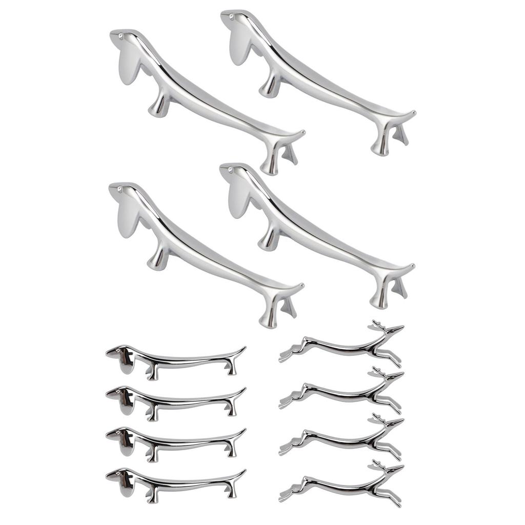4PCS Cutlery Rest Silver Chopstick Stand Electroplated Polished Zinc Alloy Animal Shape Versatile Ho