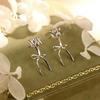 925 Sterling Silver Lace-up Bow Earrings for Women - Simple Niche Design, 2024 Style