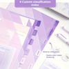 Gradient Multi-Layer Folder A4 Subject Classification Test Paper Folder Transparent L-Shaped Folder 6-Layer Classification File