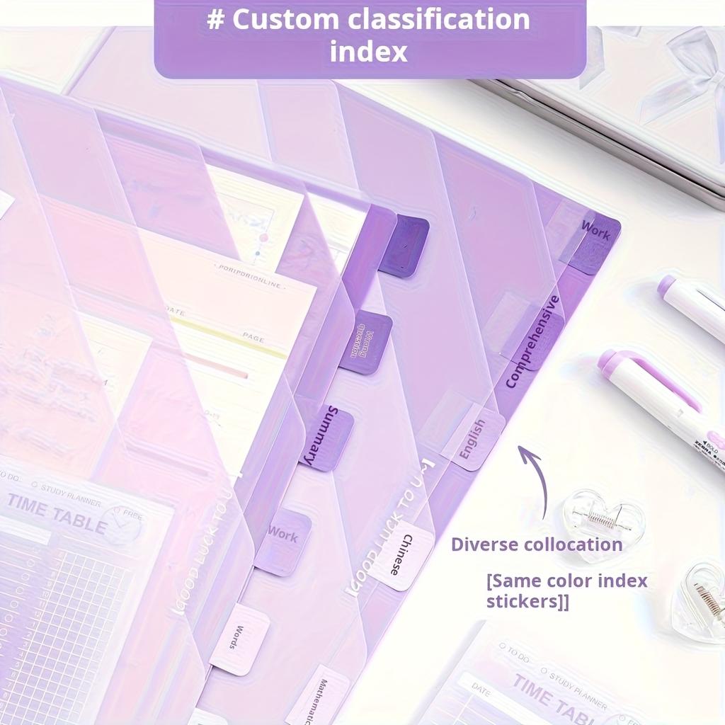 Gradient Multi-Layer Folder A4 Subject Classification Test Paper Folder Transparent L-Shaped Folder 6-Layer Classification File