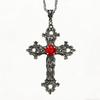 Punk Kristall Große Kreuz Anhänger Halsketten für Frauen Männer Gothic Unregelmäßige Kreuz Schlüsselbein Kette Halsketten Ästhetischen Schmuck