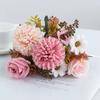 Silk Rose Artificial Flowers Wedding Home Festival Decoration Garland Bridal Bouquet Dining Table Vase Photography Props DIY Box