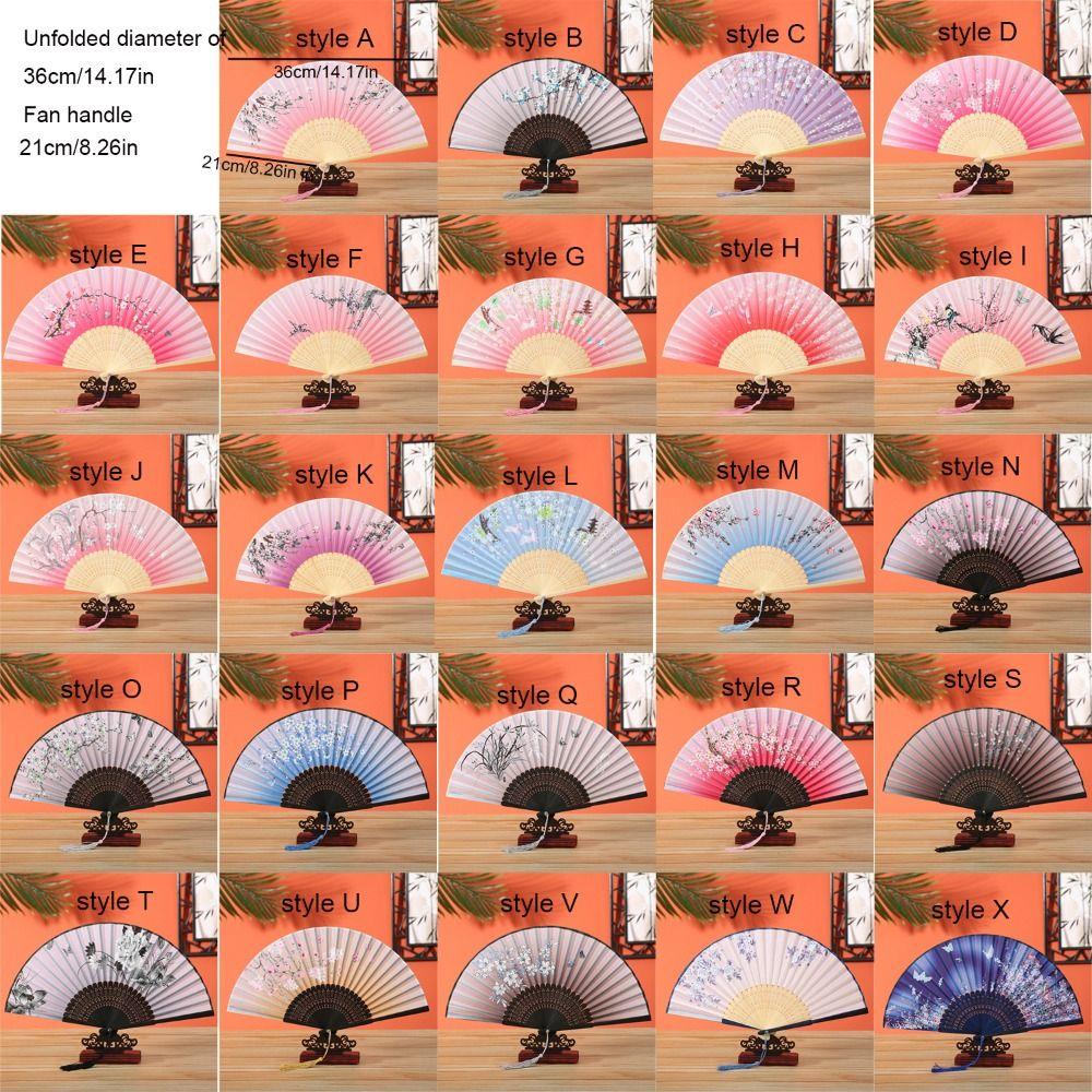 Chinese Style Dance Hand Fan Vintage Folding Fan Portable Retro Fan Crafts  Dance