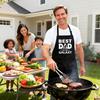 Kaidouma Grilling Aprons for Men Dad - Mens Funny Chef Cooking BBQ Grill Apron with 2 Pockets - Father's Day Apron for Daddy Husband - Best Dad In