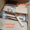 Hickory Handle All-Steel Woodworking Hammer: Curved Claw, Square & Round Head, Carpenter’s Nail Puller