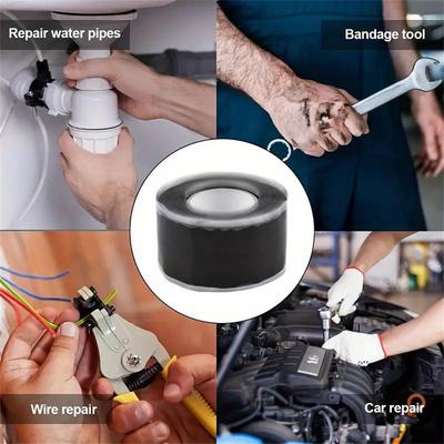 Ruban de réparation en silicone auto-fusionnant, étanche, résistant aux hautes températures, joint pour tuyau, flexible, toit, réparation de fuite automobile et marine