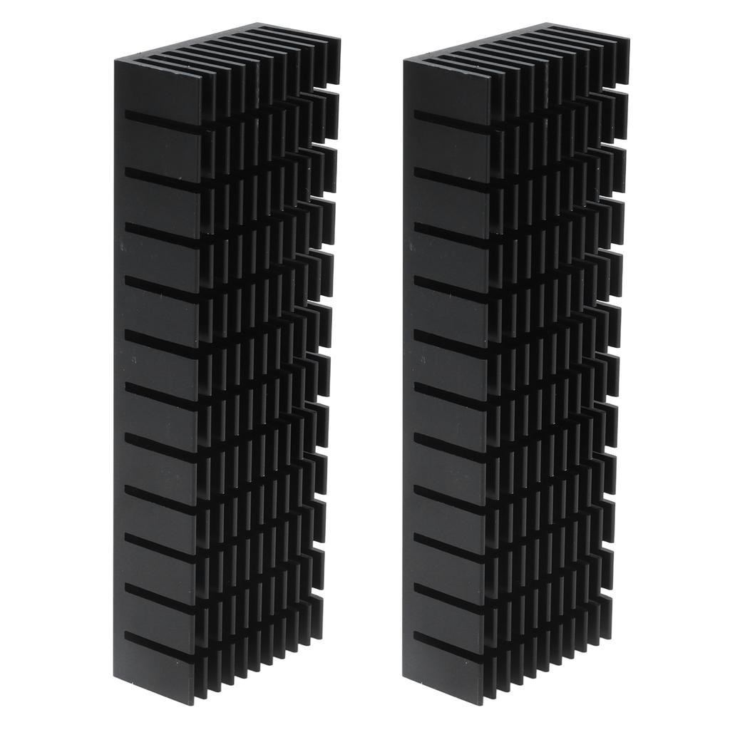 2Pcs Cooling Fins Aluminum Power Radiator Slotted Heatsink Kit for Electronics 120x40x20mmWith Adhesive