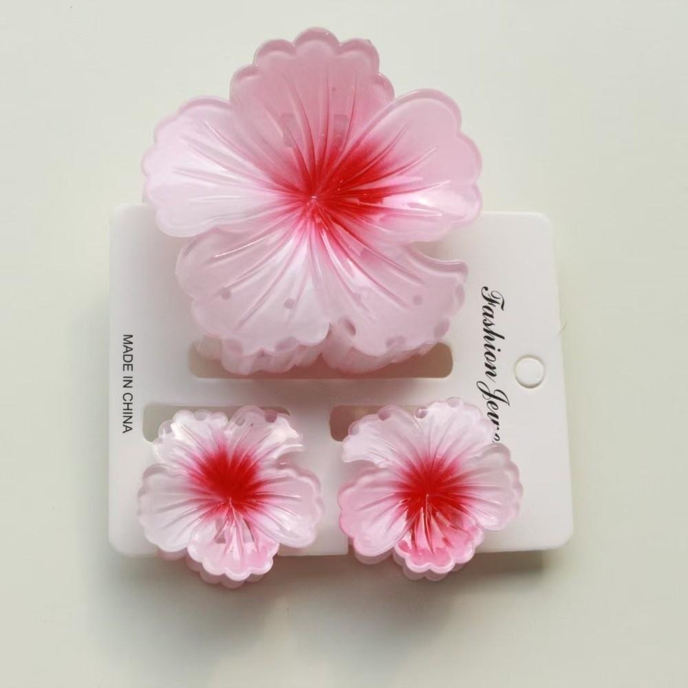 3Pcs/Set Gradient Hawaiian Flower Hair Clip Hibiscus Hair Clips New Hairpin  Summer Hair Accessories