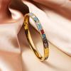 Hot-selling Titanium Steel Enamel Painted Bracelet K Vacuum Electroplating Women's Retro Personalized Oil Drip Titanium Steel Bracelet