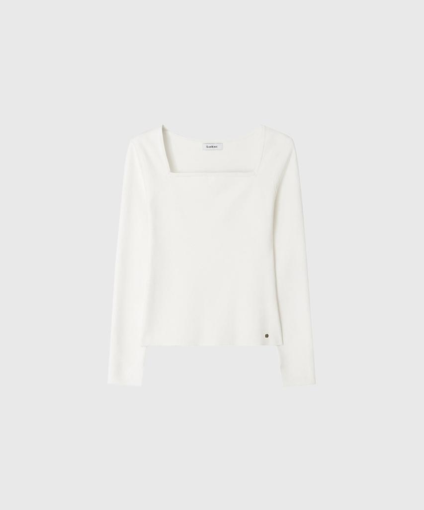 Lugkaeseuteu Dana Square Neck Slim Knit Top / Dana Square Neck Slim Knit Top_2Colors