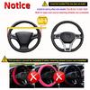 Four Season Universal Car Steering Wheel Cover Wear-resistant Embossed Leather Comfortable and Soft Suitable for 14.5-15 Inches
