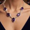 Amethyst Gemstone 925 Sterling Silver Necklace, Handmade Amethyst Jewelry, Christmas Jewelry RN-1-16