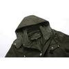 Winter Hooded Long Warm Parkas Fleece Down Jackets   Outdoor Tooling Casual Jackets Men Multi Pockets