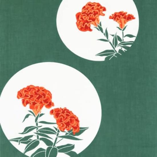 Dyeing Anbo Tenugui Authentic Dyed Cotton Tokuoka Made In Japan 35cm X 100cm "Cockscomb Green" 100%