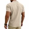 Men's Summer Beach Linen Shirt Breathable Lapel Casual Button Down Short Sleeve Tops White Black Daily Vacation Shirts For Men
