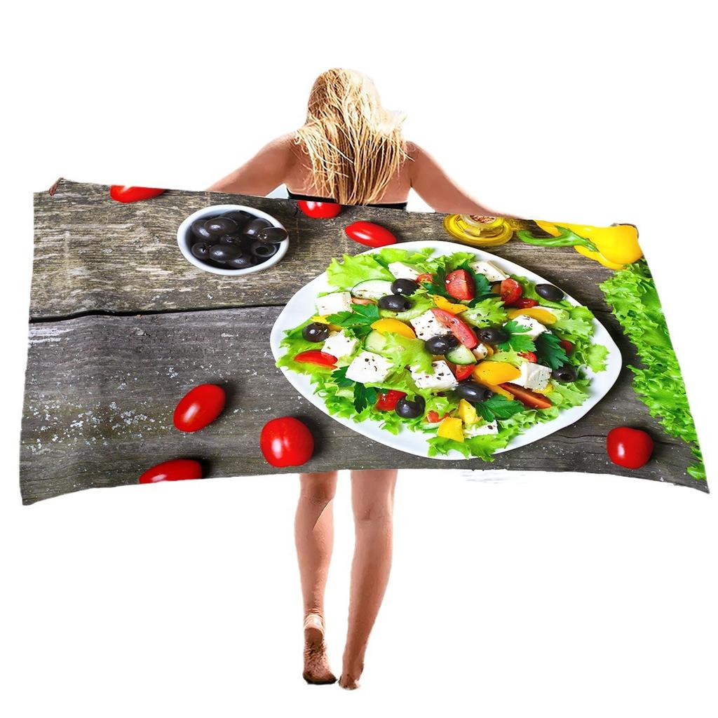 Vegetable Series Seaside Vacation Beach Towel Swimming Bath Towel Microfiber Sports Towel