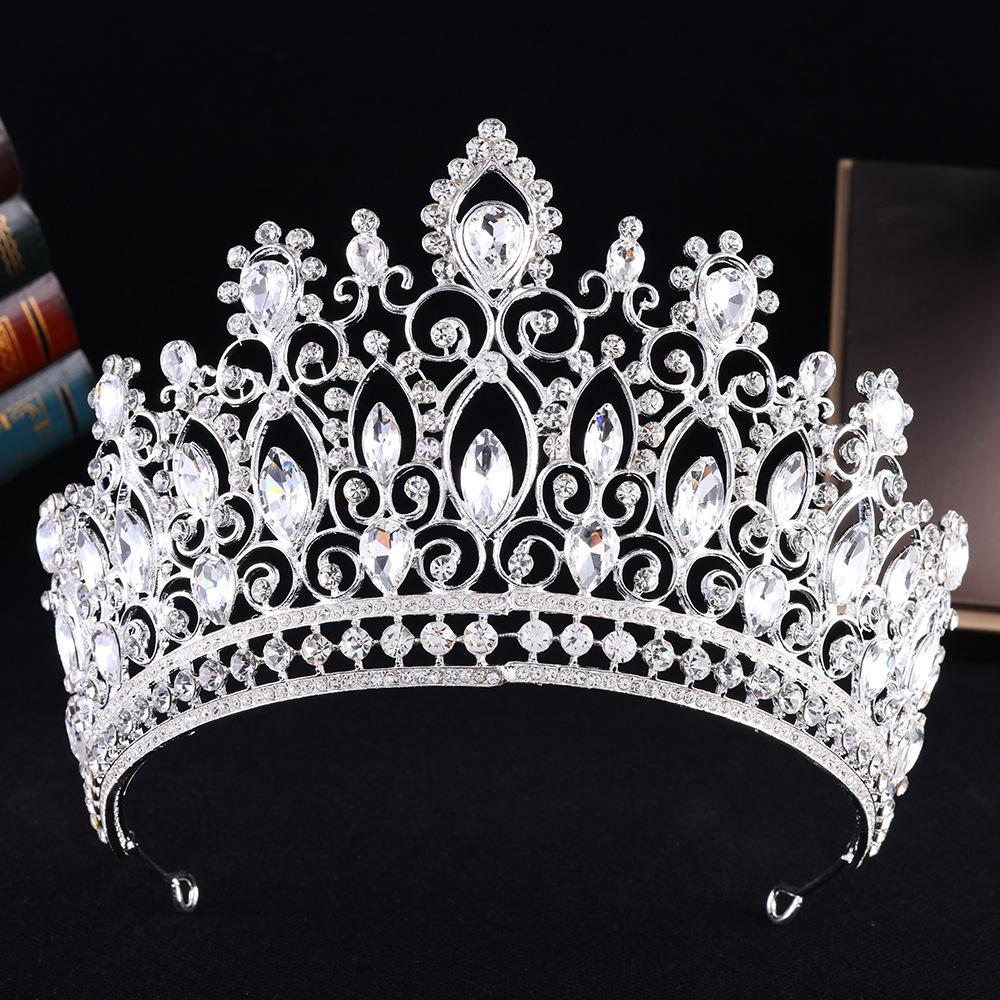 DIEZI New Elegant Baroque Crystal Crown For Women Girls Wedding Vintage Bride Queen Bridal Tiaras Hair Accessories Headbands