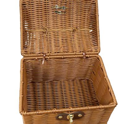 Cesta de Picnic de Primavera Tejida Caja Portacomidas Cesta de Pan para Picnic Para Vacaciones de Pascua Compromiso Boda Acción de Gracias Primavera