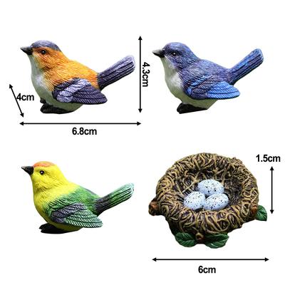 Miniature Small Bird Resin Craft Ornament for Nest Gardening Bonsai Mini Landscape Decoration for Fairy Gardens