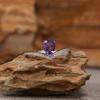 Non-Fading High-End S925 Sterling Silver 18K Gold Natural Amethyst Lucky Treasure Ring Women'S Simple Jewelry