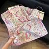 Korean 71 square scarf versatile scarf silk scarf square scarf silk scarf neck high-end printing women's red decoration