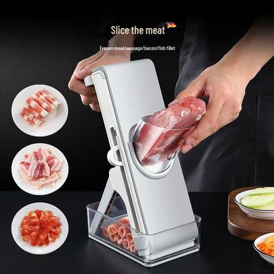 Adjustable Manual Meat and Vegetable Slicer - Multi-Functional Grater & Cutter