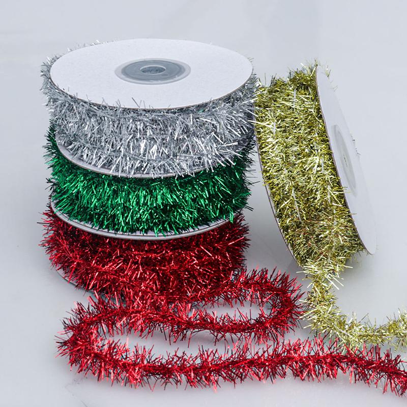 1Roll DIY Polyester Hanging Wreath Xmas Tree Decor Rainbow Color Ribbon Christmas Party Supplies Home Decor Wedding Decoration