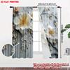 2pcs Large Floral Curtains    Delicate White Pink Blossoms with Golden Accents Lightweight Sheer for Bedroom Living Room