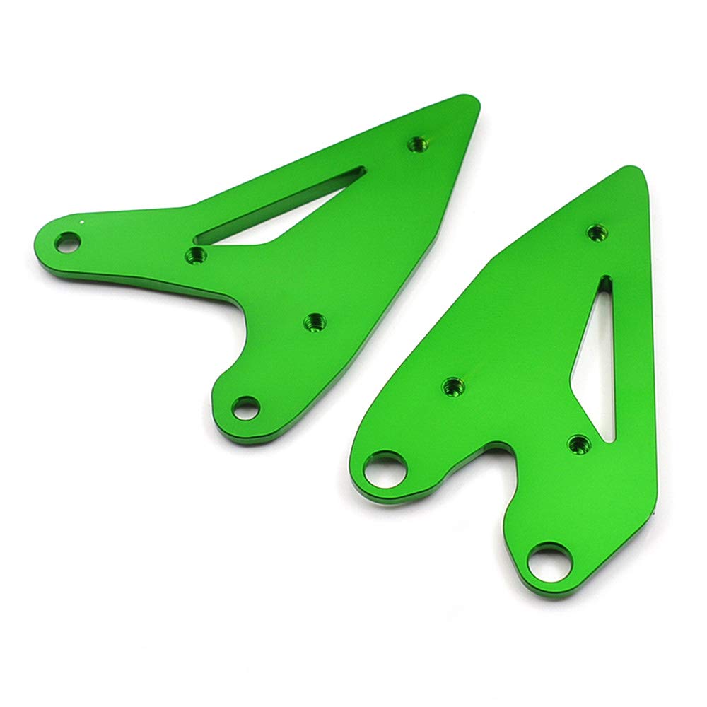 LEDISHUN Footpeg Heel Plate Guard Protector for Kawasaki Ninja 400 Z400 (2018-2024), Ninja 250 Z250 (2019-2024), Z e-1 Ninja e-1 (2024) (Green)