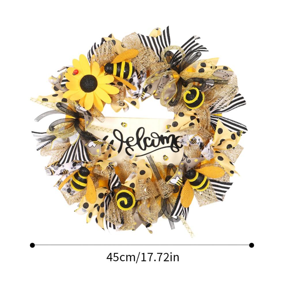 

Пчела Подсолнух Венок Праздничные Украшения Искусственные Цветы Гирлянда Домашние Стены Двери Подвесные Подвески Декор Для Вечеринки